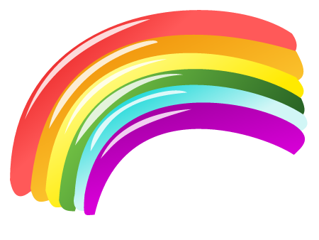 Handdrawn Rainbow End (Reflection, Red Top)