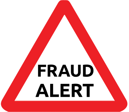 Fraud Alert Warning Triangle