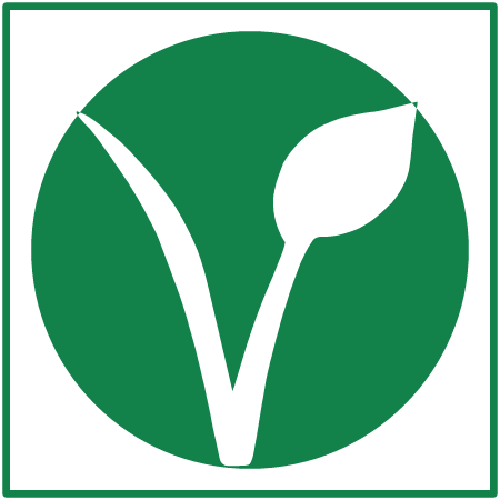 Vegan V in Circle and Square with Border
