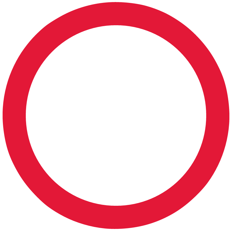 Red Circle Road Sign (White BG)
