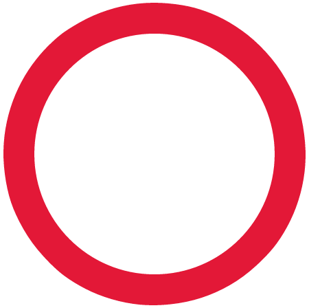Red Circle Road Sign (White BG)