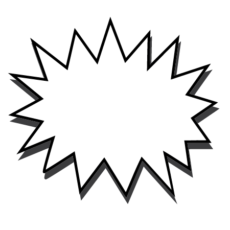 White Zigzag Comic Bubble (Gray Shadow)
