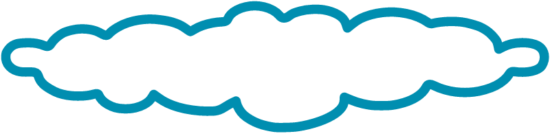 Wide Cloud Word Border (White Background)