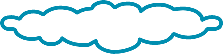 Wide Cloud Word Border (White Background)