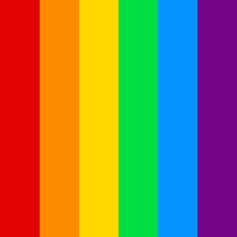 Vertical Bright Rainbow Flag (Square)