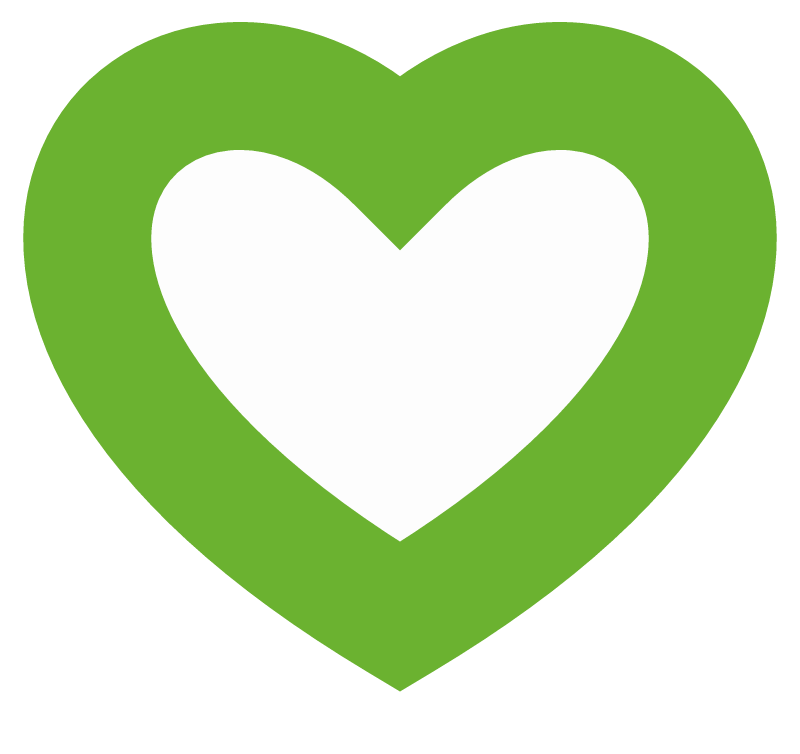 White Heart with Green Border