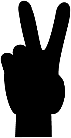 Peace V-Sign Silhouette (Black)