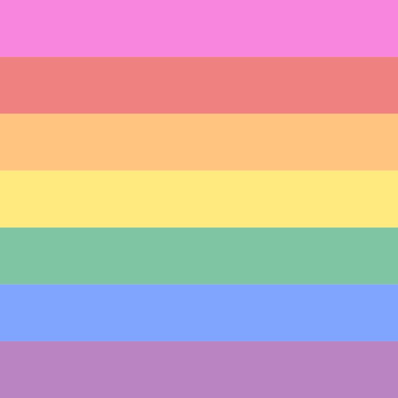 LGBT Pride Flag with Pink (Square, 50% Transparency)