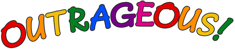 Outrageous Rainbow Wordart (Bilbo Font)