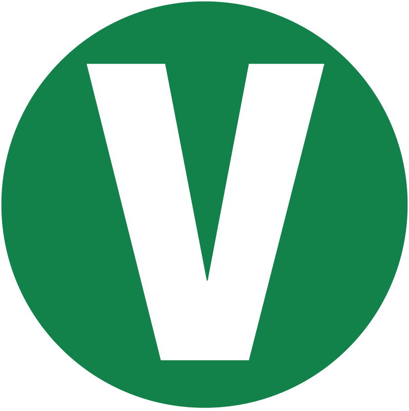 Large Vegan V in Green Circle