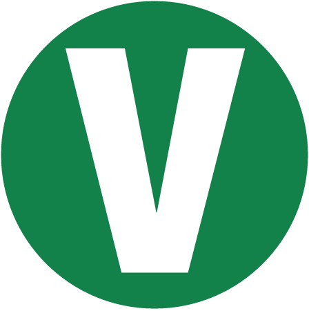 Large Vegan V in Green Circle