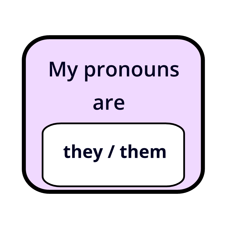 They/Them Pronouns Badge (Purple Rectangle)