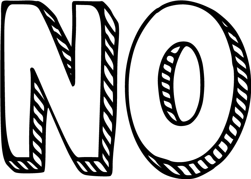 NO Transparent Block Text (Outlined)