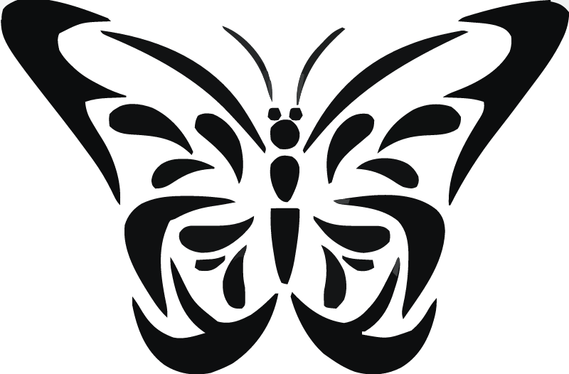 Black Butterfly Silhouette (Transparent)