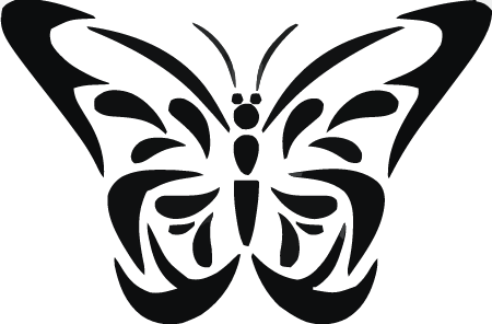 Black Butterfly Silhouette (Transparent)