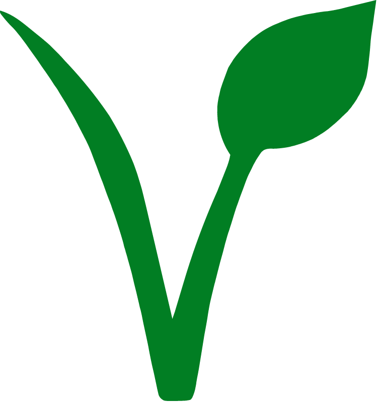 Green Vegan V with Leaf/Seed