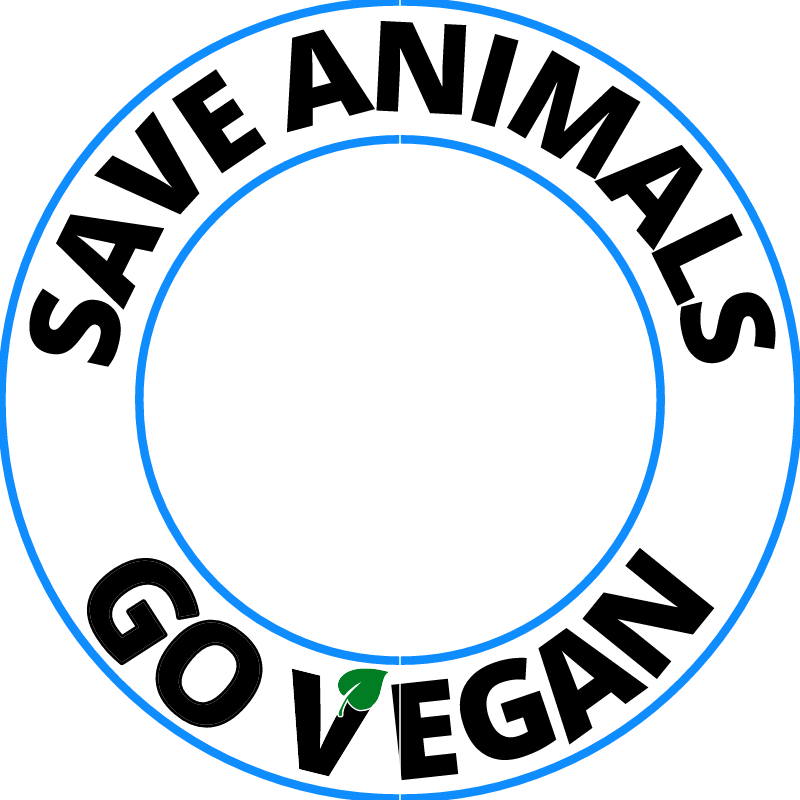 Save Animals Go Vegan Frame (Blue)