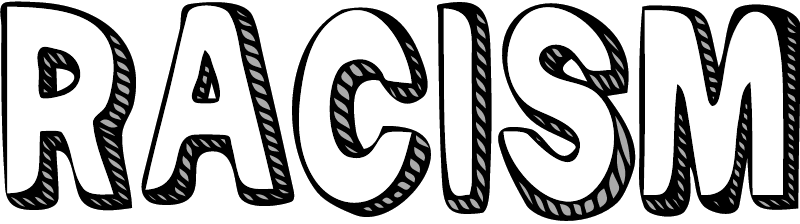 Racism in 3D Text (White/Gray/Black)