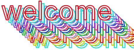 Welcome Outlined Text in Color (Daniel Font)