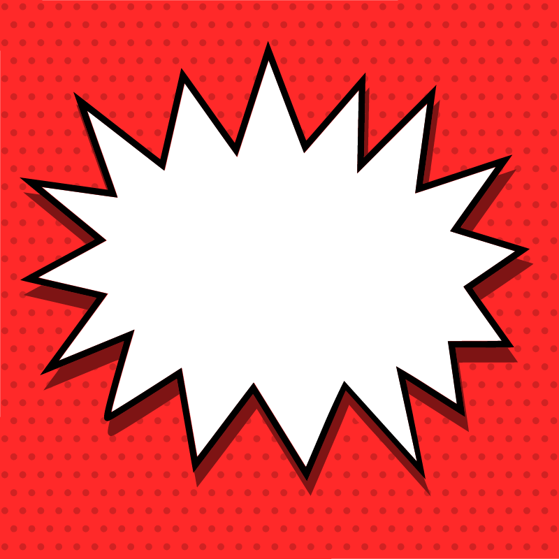 Comic Speech Bubble on Red Dots