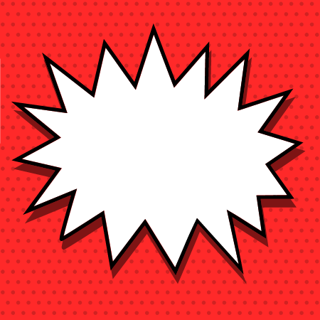 Comic Speech Bubble on Red Dots