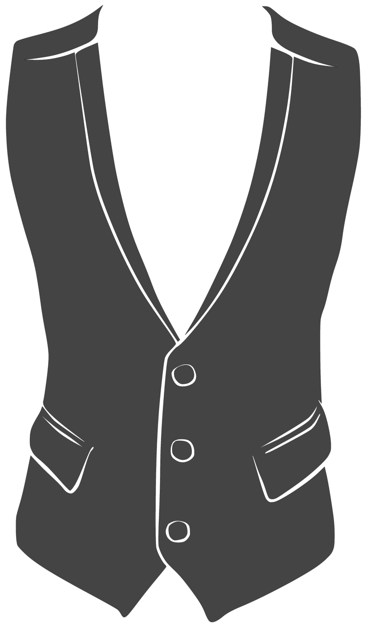 Gray Waistcoat with White Contrast