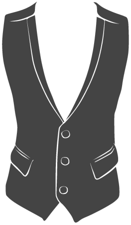Gray Waistcoat with White Contrast