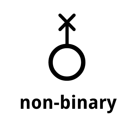 Non-Binary Gender Identity Icon (Black on White)