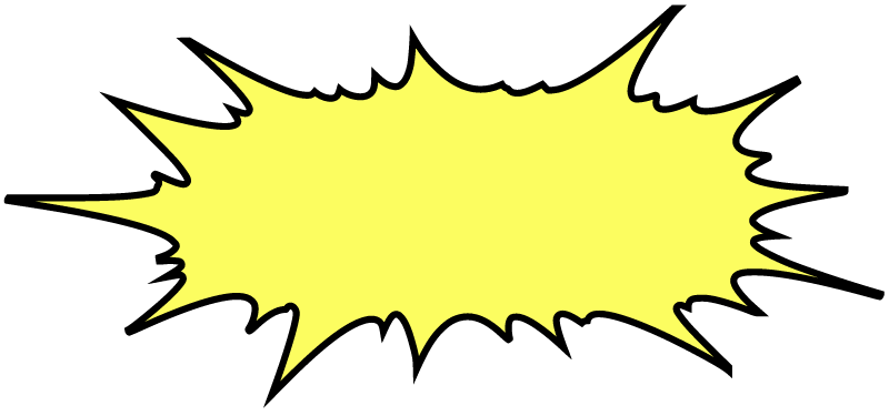 Thin Yellow Comic Burst Bubble
