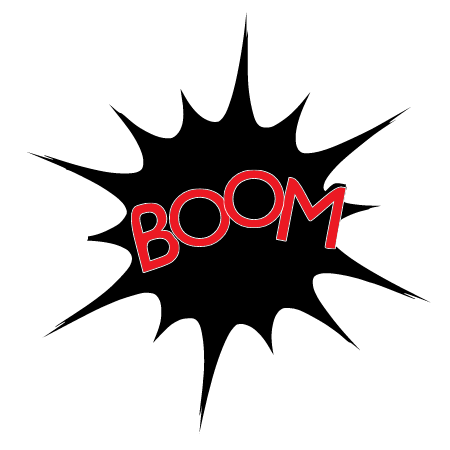 Boom Comic Wordart (Black/Red Splash)