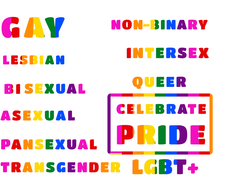 Celebrate Pride Word Art (Pink)
