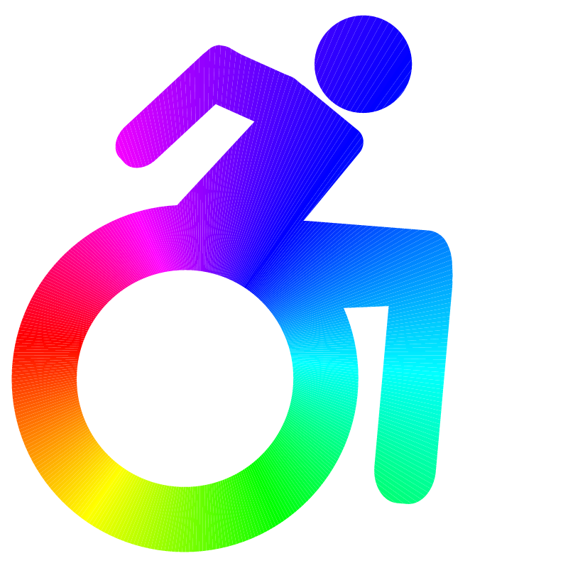 Wheelchair Icon (Rainbow Positivity - Blue Top)