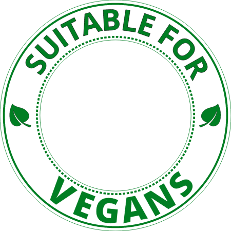 Suitable for Vegans Label (Transparent Center)