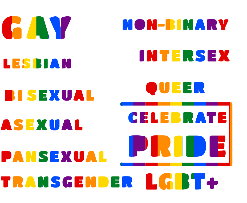 Celebrate Pride LGBT+ Text