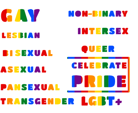 Celebrate Pride LGBT+ Text