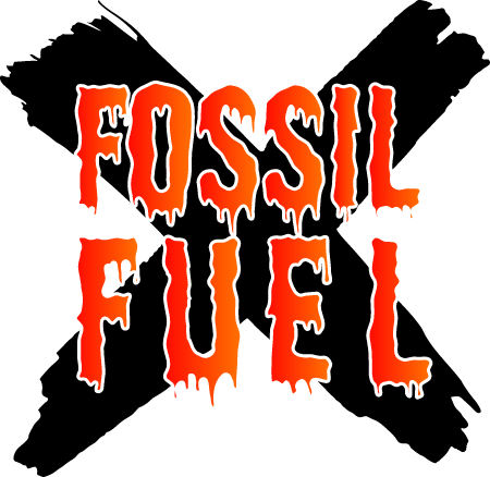 Fossil Fuel Red/Orange over Black X