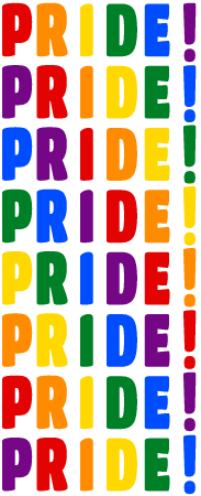 Pride! Rainbow Letters on Transparent