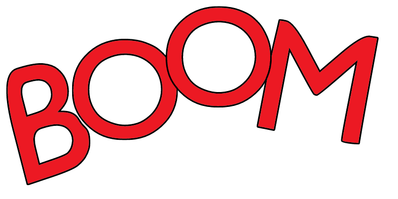 Boom Comic Wordart (Red, Transparent)