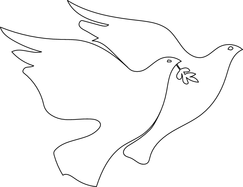 Two Peace Doves with Olive Branch (Cleaned)