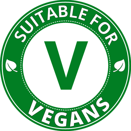 Suitable for Vegans Label (Green V)
