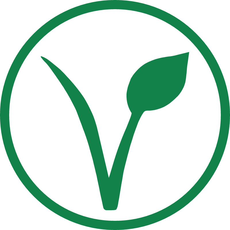 Vegan V Plant Seed (Green Circle, Transparent)