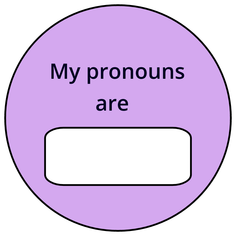 My Pronouns Are Purple Badge (Editable SVG)