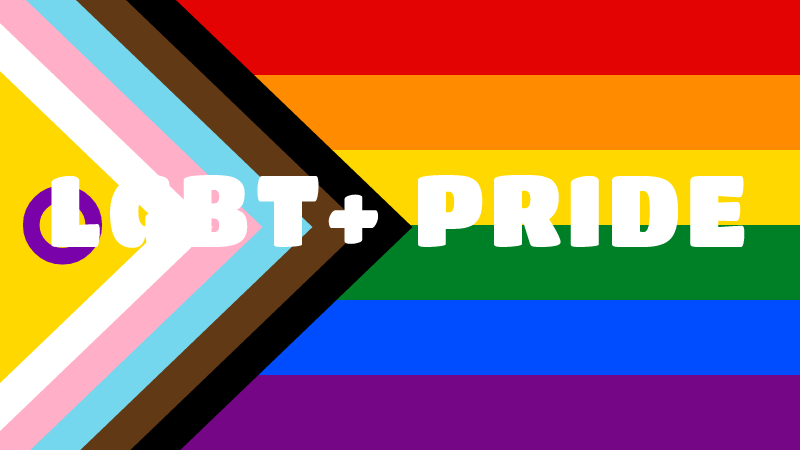 LGBT Pride Text on Progress Pride Flag