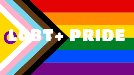 LGBT Pride Text on Progress Pride Flag