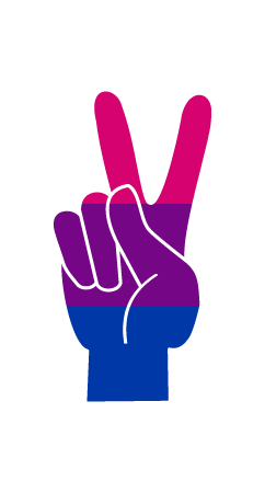 Bisexual Peace V-Sign (Outlined)