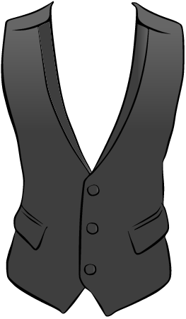 Dark Gray Waistcoat with Black Contrast