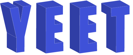 Yeet 3D in Blue Block Text