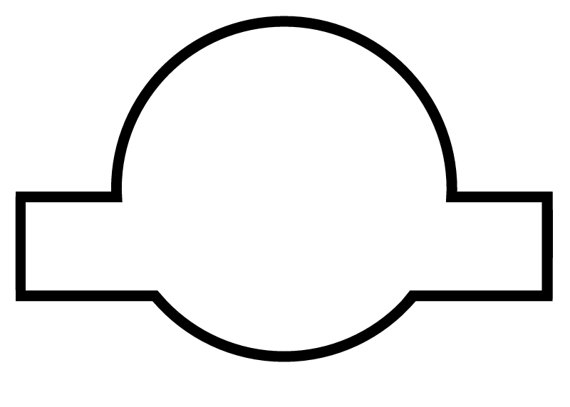 Circle with Rectangle Banner (Jurassic Park Style)
