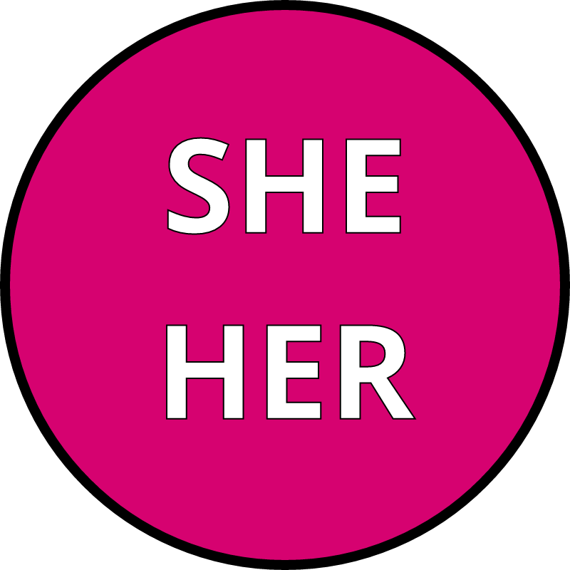 She/Her Pronouns Badge (Pink)