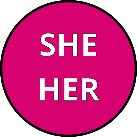 She/Her Pronouns Badge (Pink)